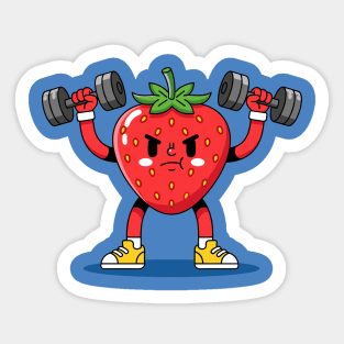 Sweaty Strawberry Fitness Sticker